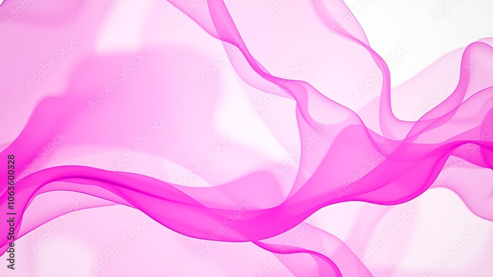 Wall mural abstract pink flowing fabric with subtle transparency and ethereal delicate curves