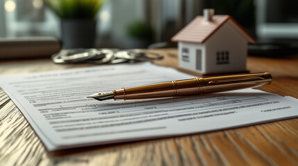 pen on paper, concept house for sale and home lone