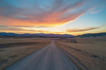 Fototapeta premium Breathtaking Sunset Over Tranquil Landscape