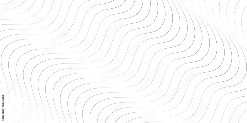 Poster curve wave seamless pattern line texture. abstract white and gray vector wave elegant striped diagon