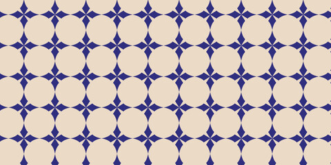 Seamless pattern with cool blue motif on cream background