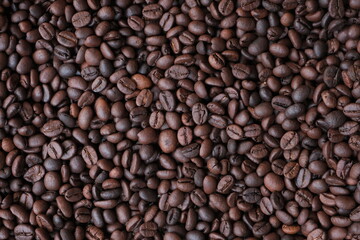 Roasted coffee beans for background