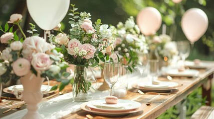 Party decorations and tableware.