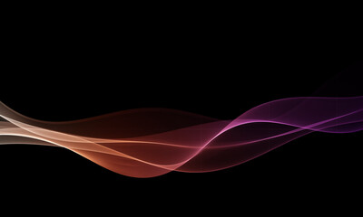 Transparent smoky wave flow, abstract wave background.