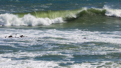 Waves breaking in the Atlantic ocean of the coast of Namibia