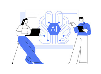 Machine learning engineer isolated cartoon vector illustrations.