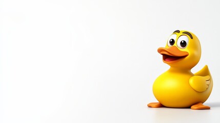 Happy Rubber Ducky: A cheerful yellow rubber duck, rendered in 3D, stands against a simple background, ready to bring joy and fun to your projects.  
