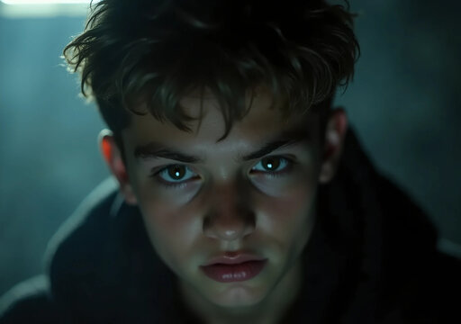 Close-Up Portrait of a Tormented Teenager Overcome with Jealousy
