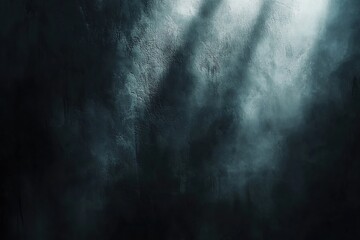 Obraz premium Black background with a thin white light shining from the upper left corner, creating a soft shadow of an object on one side