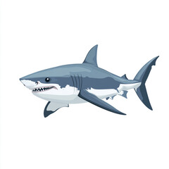 Obraz premium A cartoon shark with its mouth open and teeth showing. 