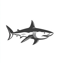 Obraz premium A cartoon shark with its mouth open and teeth showing. 