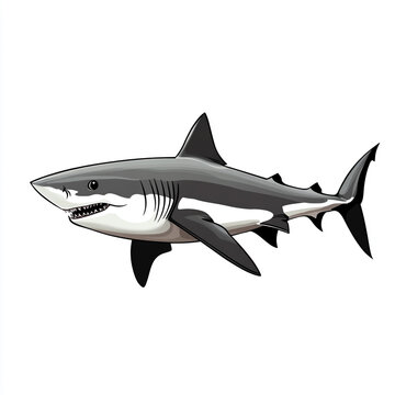 recommend clip art: A cartoon shark with its mouth open and teeth showing. 