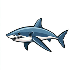 Obraz premium A cartoon shark with its mouth open and teeth showing. 