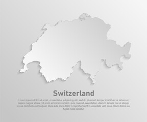Minimal white map Switzerland, template country