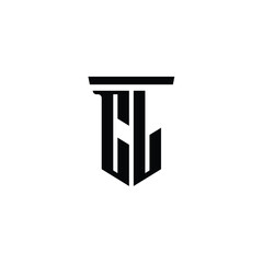 CL monogram logo design letter text name symbol monochrome logotype alphabet character simple logo