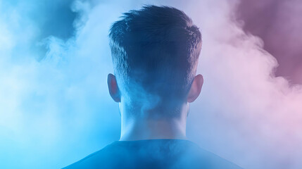 Shadow transforming into light around a person, symbolizing conquering fear.
