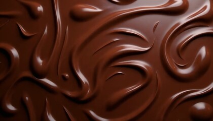 Smooth melted chocolate texture with swirling patterns