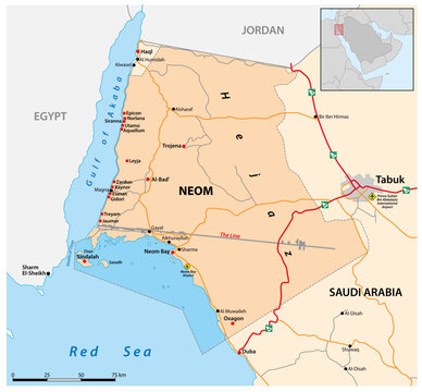 Map of the Saudi Arabian settlement project Neom
