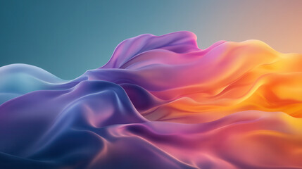 Obraz premium vibrant abstract representation of flowing fabric in shades of purple, pink, and orange, evoking sense of movement and fluidity