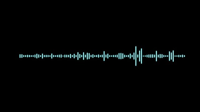 Waveform audio music animation video footage of audio visualizer on black background