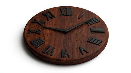 Vintage Wooden Wall Clock with Roman Numerals