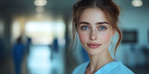 a female senior nurse in the hospital