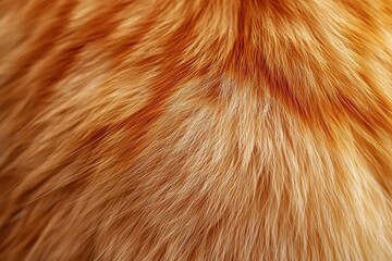 Close-up of the fur texture on an orange cat's back, showcasing its rich and warm tones