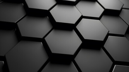 Black hexagon abctract background