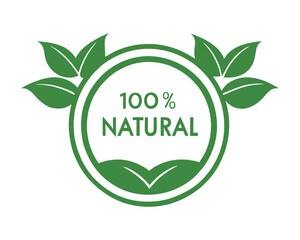 Eco-Friendly 100 Percent Natural Vector Icon