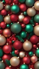 Vertical Festive Christmas Gradient with Subtle Sparkle: Red, Green, and Gold Holiday-Themed Graphic Background Texture	