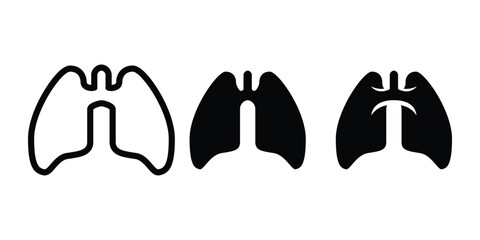 Set of Lungs logo.  lungs  care logo designs for medical service and consult