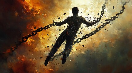 Obraz premium Break free from chains embrace your inner strength