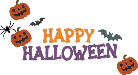 A simple design text with happy Halloween