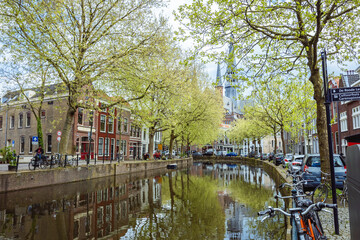 Old Streets and Canal Houses in the Historical Center Gouda, Netherlands
