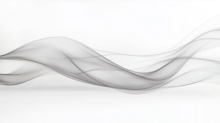 Fototapeta premium Minimalist soft grey transparent waves on a white background