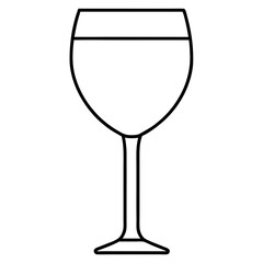 Minimalist wine glass with a single line