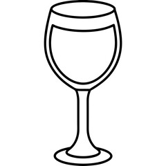 Minimalist wine glass with a single line