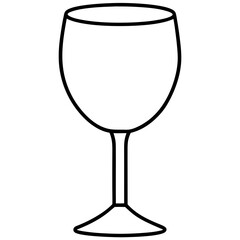 Minimalist wine glass with a single line