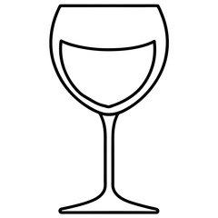 Minimalist wine glass with a single line
