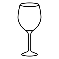 Minimalist wine glass with a single line