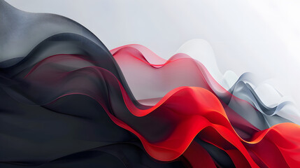 abstract red and black wave on the white background