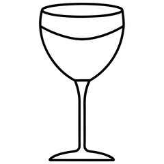 Minimalist wine glass with a single line