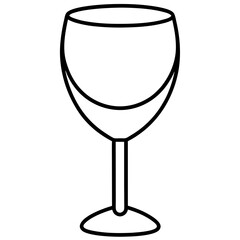 Minimalist wine glass with a single line