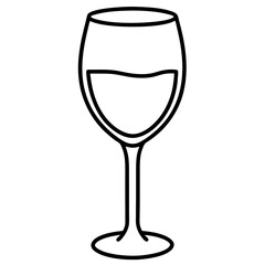 Minimalist wine glass with a single line