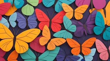 Colorful and Vibrant Butterflies Fluttering and Intertwining with the Lush Foliage and Flowers in a Serene and Garden Scene