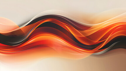 abstract orange and black wave on the white background