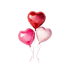 Romantic heart-shaped balloons studio decorative image minimalist setting close-up view love celebration