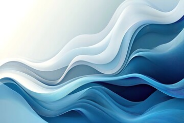 Obraz premium Abstract blue wave background presentation design illustration with white space and light gray color. High quality