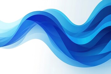 Obraz premium Abstract blue wave background presentation design illustration with white space and light gray color. High quality