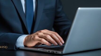 Businessman in Suit Accessing Confidential Information